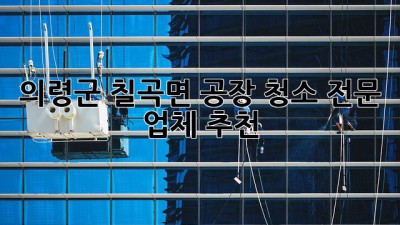 의령군 칠곡면 공장 청소 전문 업체 추천