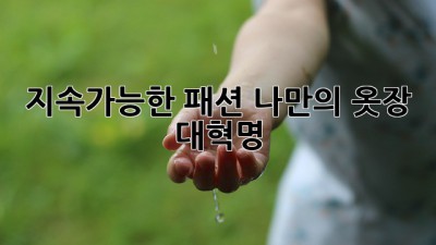 지속가능한 패션, 나만의 옷장 대혁명